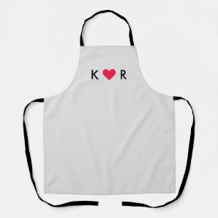 Tablier Initiales cardiaques des couples Modern Love Val