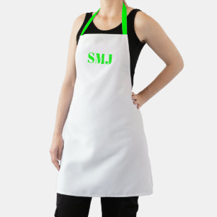 Tablier Initiales monogramme personnalisées modernes néon 