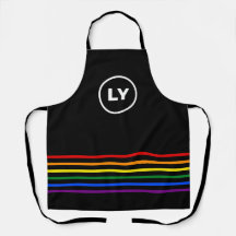 Initiales personnalisées LGBTQ Rainbow | Noir