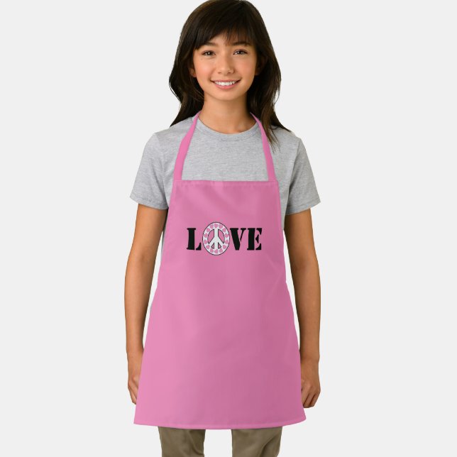 Tablier Inspirationnel Pink Love Coeurs de paix (Insitu)
