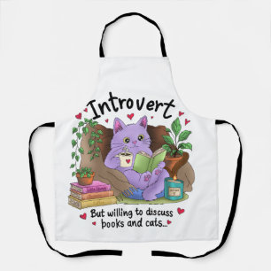 Tablier Introverti mais prêt à discuter de livres et de ch