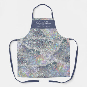 Tablier Iridescente argent parties scintillant beauté prof
