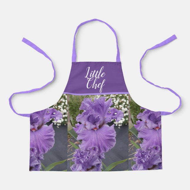 Tablier Iris Fleurs Fleurs Violet Lavande Filles Lilac (Recto)