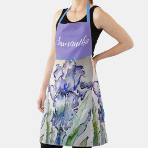 Tablier Iris Floral Shabby Chic Purple Lavender Apron