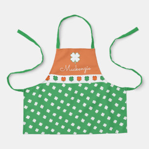 Tablier IRLANDAIS 4 Motif de trèfle à feuilles avec VOTRE 