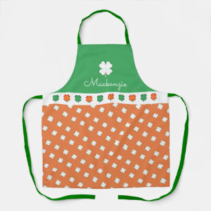 Tablier IRLANDAIS 4 Motif de trèfle à feuilles avec VOTRE 