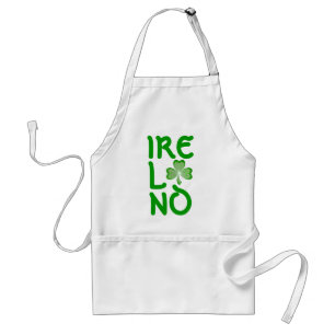 Tablier "Irlande" shamrock blanc