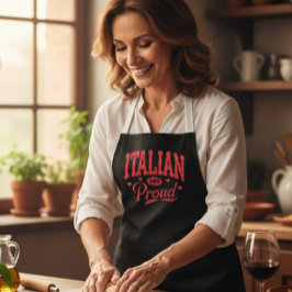 Tablier Italian and Proud Vintage Style Black Cooking Apro