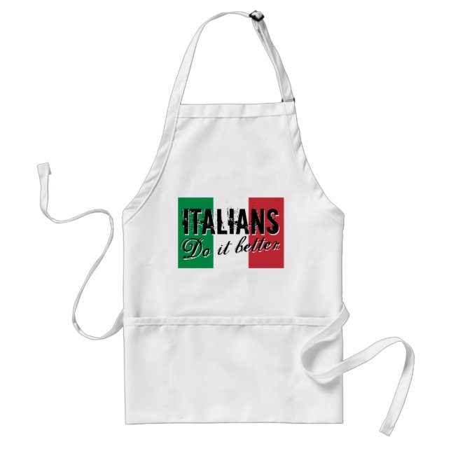 Tablier Italians do it better short white cooking apron (Devant)