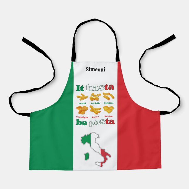 Tablier Italie IT HASTA BE PASTA Kids (Recto)