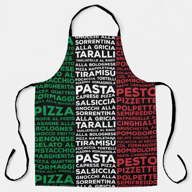 Tablier Italien Drapeau de la gastronomie Italie Pasta Lov (Recto)