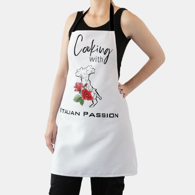 Tablier *~* Italien Italie Carte Boot Rouge Rose Cuisine A (Insitu)