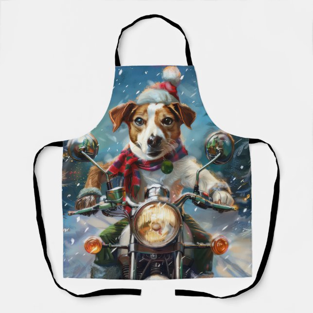 Tablier Jack Russell Chien équitation Moto Noël (Recto)