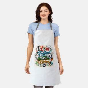 Tablier J'adore les fans de football Cuisine Graphisme Tab