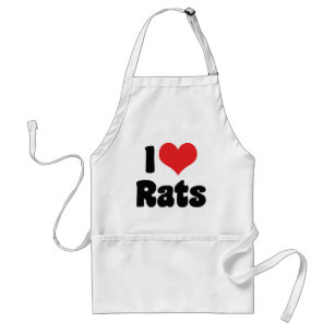 Tablier J'adore les rats à coeur - Amateur de rats de comp