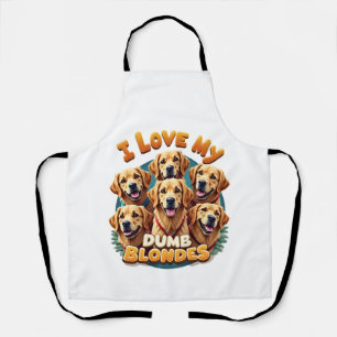 Tablier J'adore mes Golden Retrievers Blondes Idiotes Vint