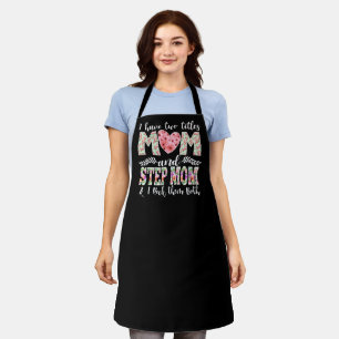 Tablier J'ai deux titres, Maman et StepMom Je les roche