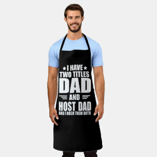 Tablier J'ai deux titres meilleur hôte papa idées de fête 