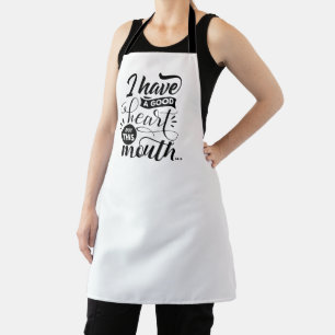 Tablier J'Ai Un Bon Coeur Mais Cette Bouche Sassy Fun