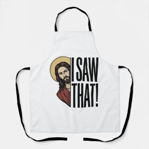Tablier J'ai vu ce dessin graphique religieux drôle Peek_1