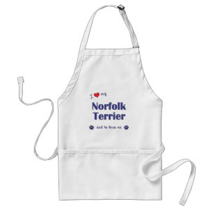 Tablier J'aime la ma Norfolk Terrier (le chien masculin)