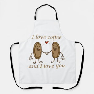 Tablier J'aime le café et je t'aime