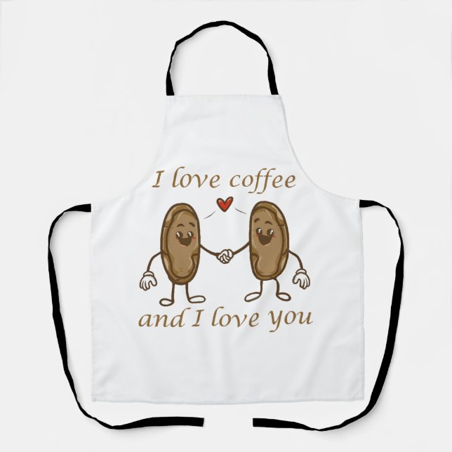 Tablier J'aime le café et je t'aime (Recto)