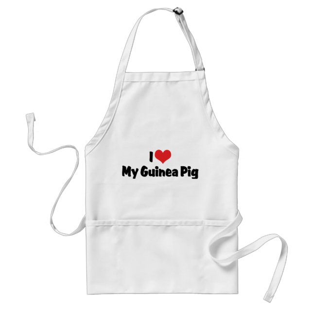 Tablier J'aime le coeur mon cochon de Guinée (Devant)