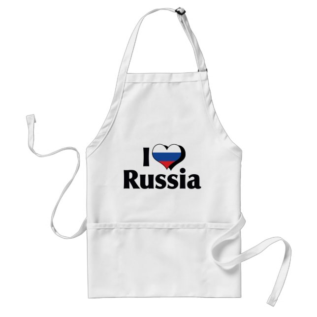 Tablier J'aime le drapeau de la Russie (Devant)