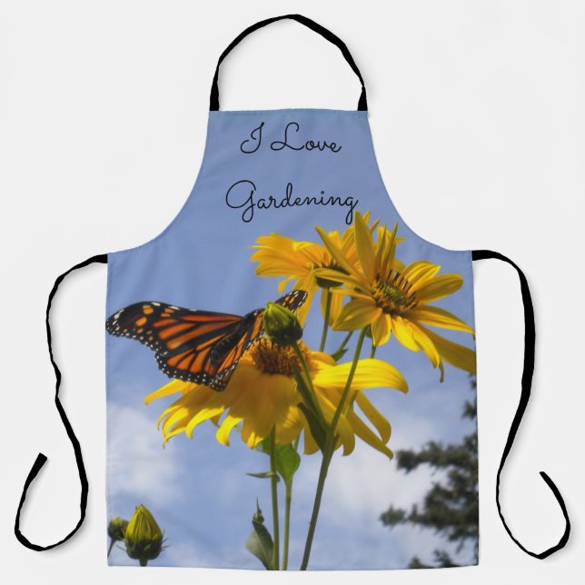 Tablier J'aime le jardinage - Floral et Papillon III (Recto)