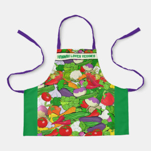 Tablier J'AIME les légumes colorés LÉGUME Apron pour enfan