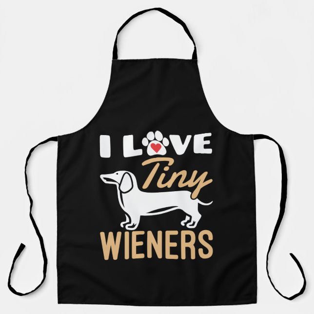 Tablier J'Aime Les Petits Wieners Dachshund Chien Drôle Dr (Recto)