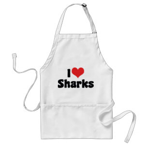 Tablier J'aime les requins à coeur - Amoureux des requins