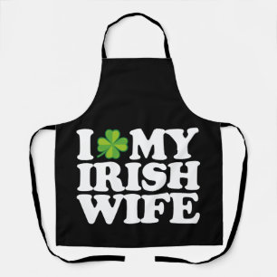 Tablier J'aime ma femme irlandaise couple drôle St Patrick