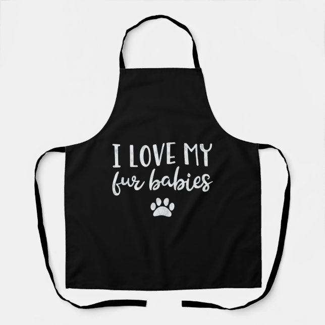 Tablier J'aime ma fourrure bébé chien Amoureux des chats m (Recto)