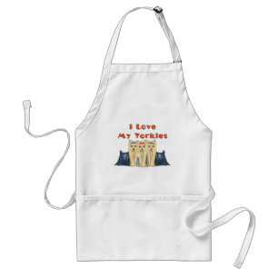 TABLIER J'AIME MES YORKIES TROIS TERRIERS DE YORKSHIRE