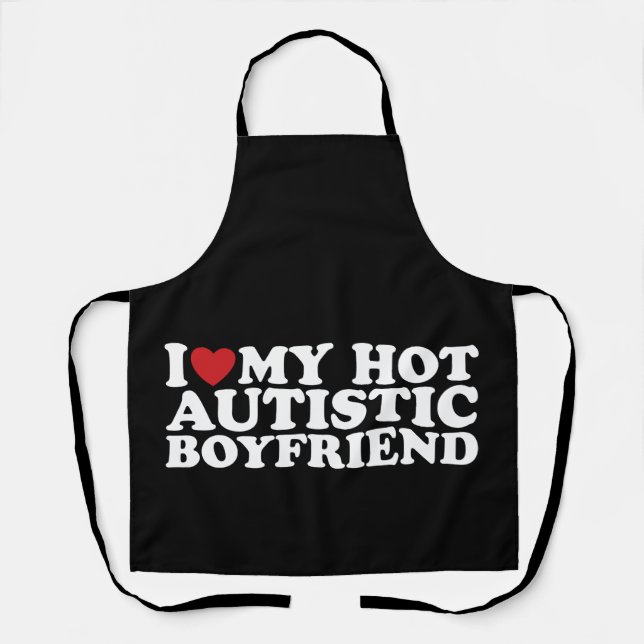 Tablier J'Aime Mon Ami Autiste Chaud BF Autisme Coeur (Recto)