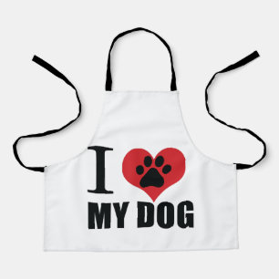 Tablier J'aime mon chien jeter l'oreiller