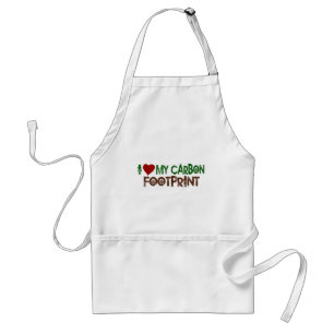 Tablier J'aime mon empreinte de pas de carbone
