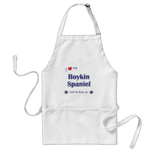 Tablier J'aime mon épagneul de Boykin (le chien masculin)