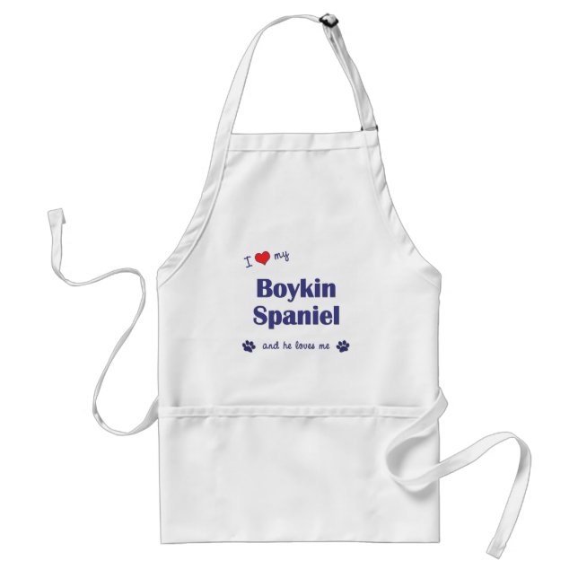 Tablier J'aime mon épagneul de Boykin (le chien masculin) (Devant)