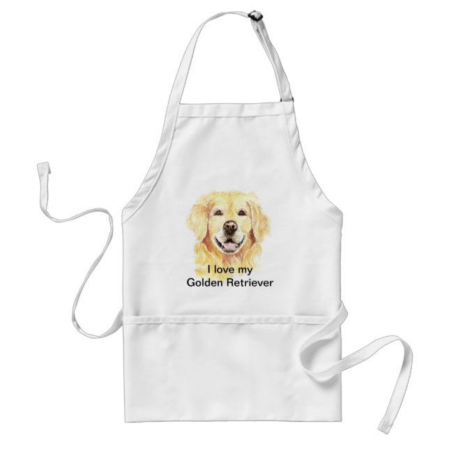 Tablier J'aime mon Golden Retriever, chien, animal de comp (Devant)