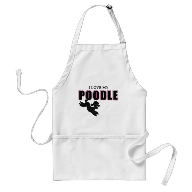 Tablier J'Aime Mon Poodle Noir (Devant)