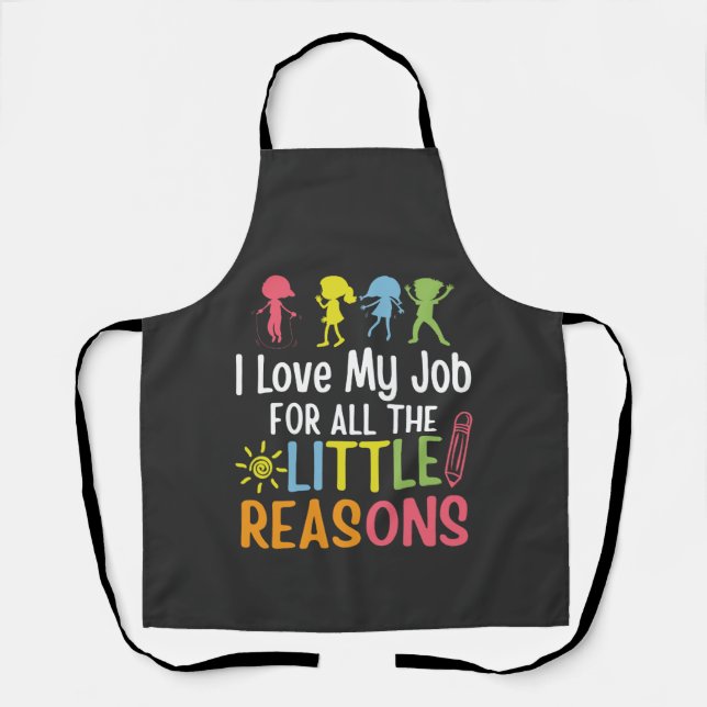 Tablier J'aime mon travail pour toutes les petites raisons (Recto)