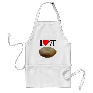 Tablier J'aime pi, j'aime le tarte, le coeur pi, tarte d'I