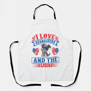 Tablier J'aime Schnauzers et les USA