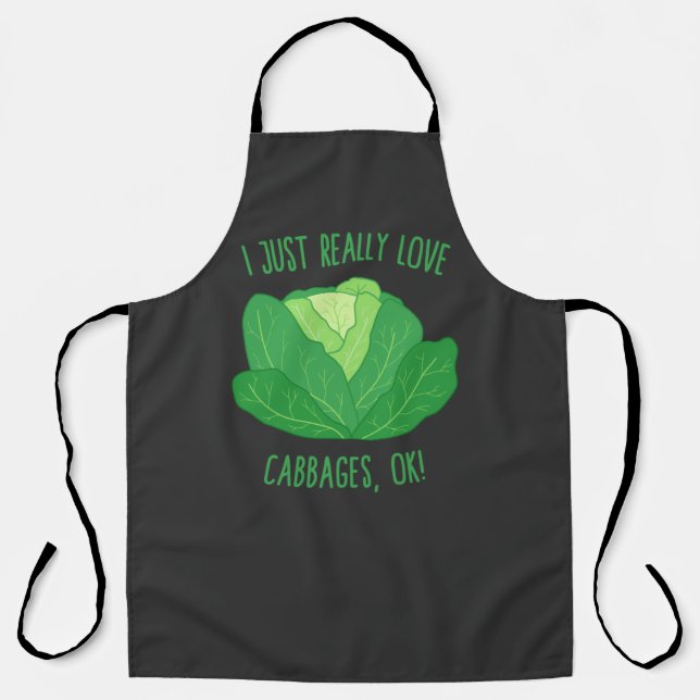 Tablier J'Aime Vraiment Les Cabbages, OK !T-shirts (Recto)