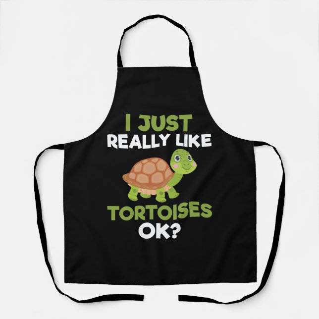 Tablier J'Aime Vraiment Tortoises Ok Reptile Turtle Lov (Recto)