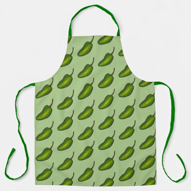 Tablier Jalapeno Jalapeño Vert Poivre Chaud Légumes (Recto)