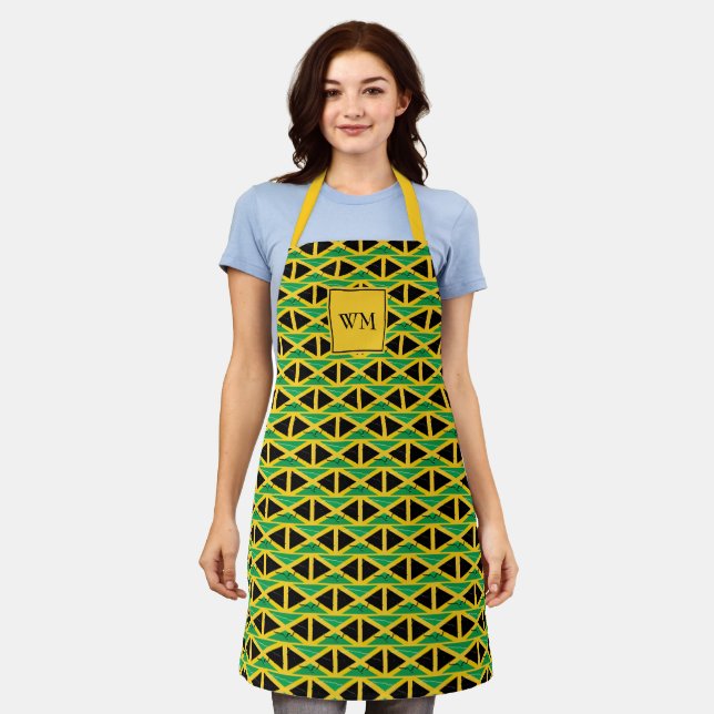 Tablier JAMAICA | Monogramme | Drapeau jamaïcain (Porté)